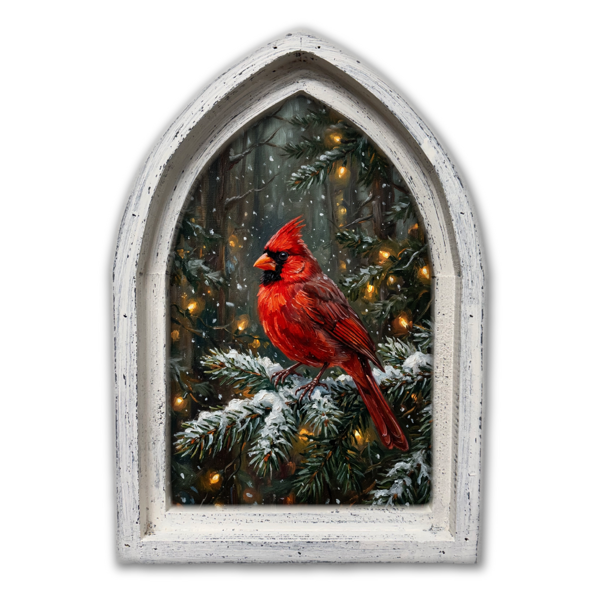 Woodland Christmas Cardinal Framed Mini Arch