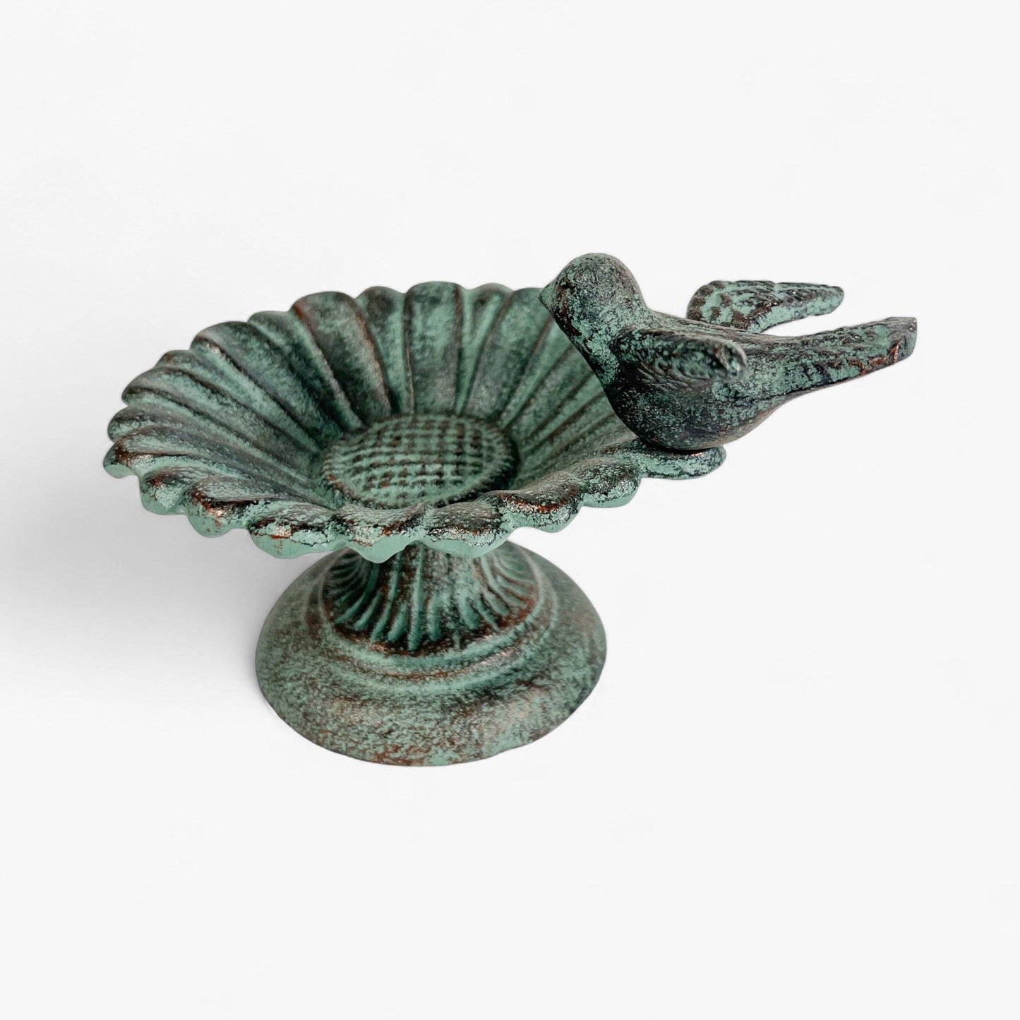 Sunflower Bird Bath, Cast Iron Pedestal Feeder