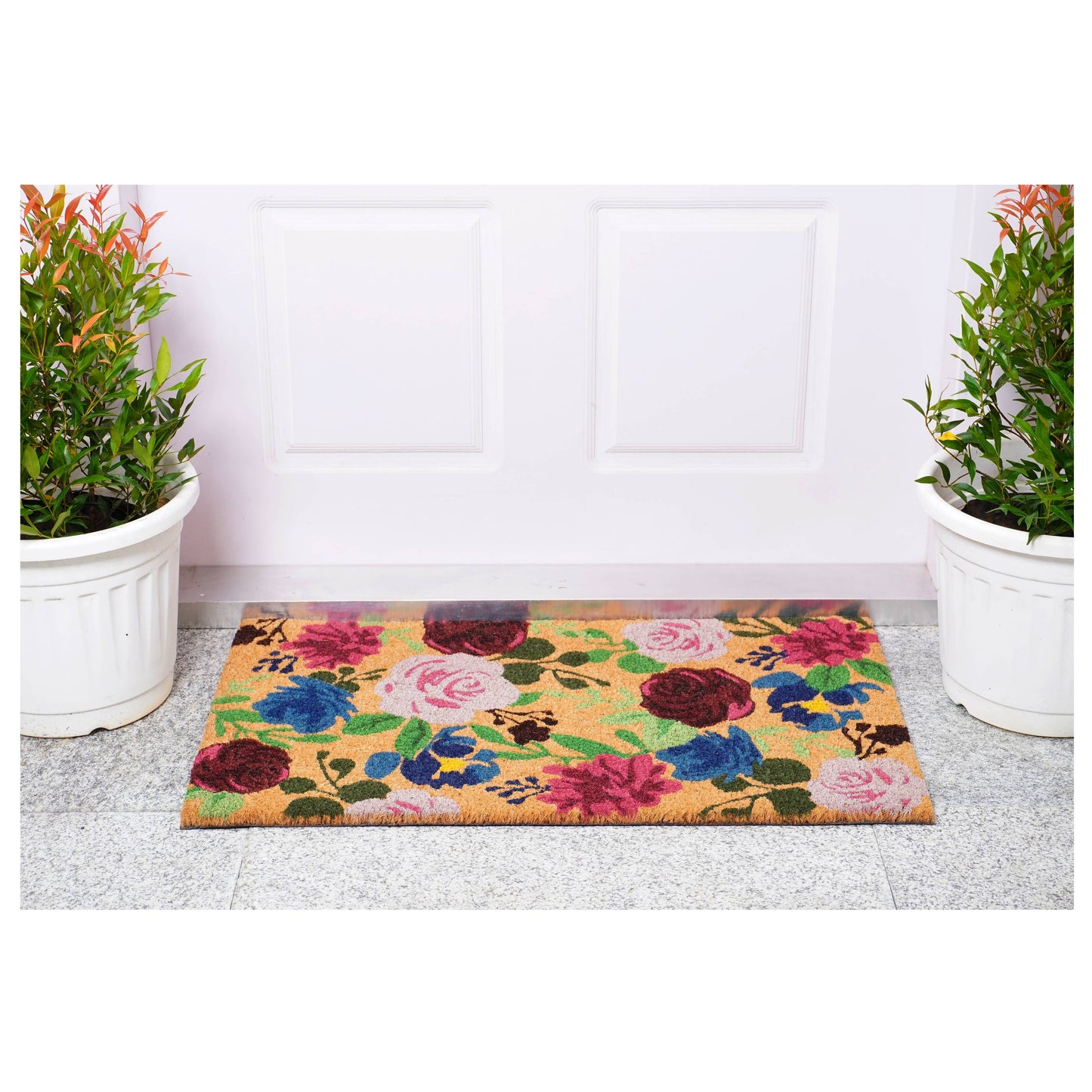 Spring Boho Flowers Doormat: 17" x 29"