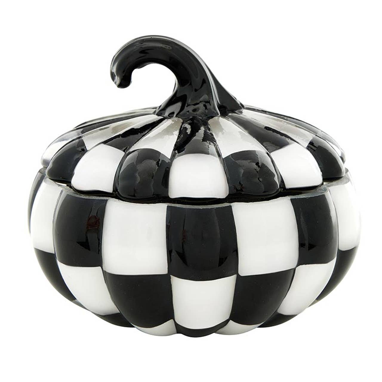 Black Glass Pumpkin Candle - Large: Glass/Wax / 5" Dia x 5" H