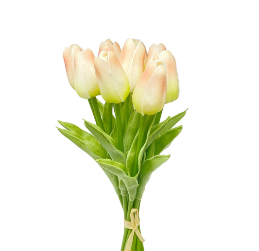 Faux Real Touch Tulip Stems (Bunch of 10): Blush