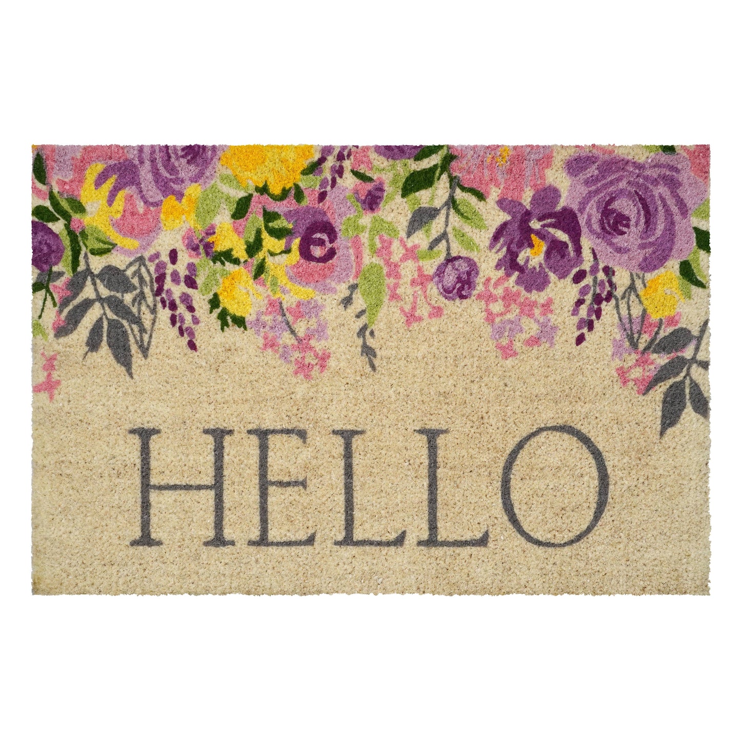 Blossoming Floral 100% Natural Doormat: 18" x 30"