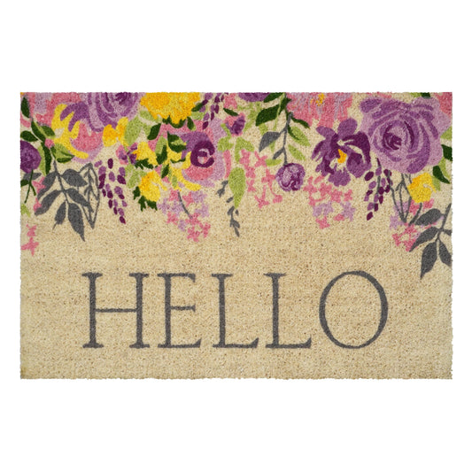 Blossoming Floral 100% Natural Doormat: 18" x 30"