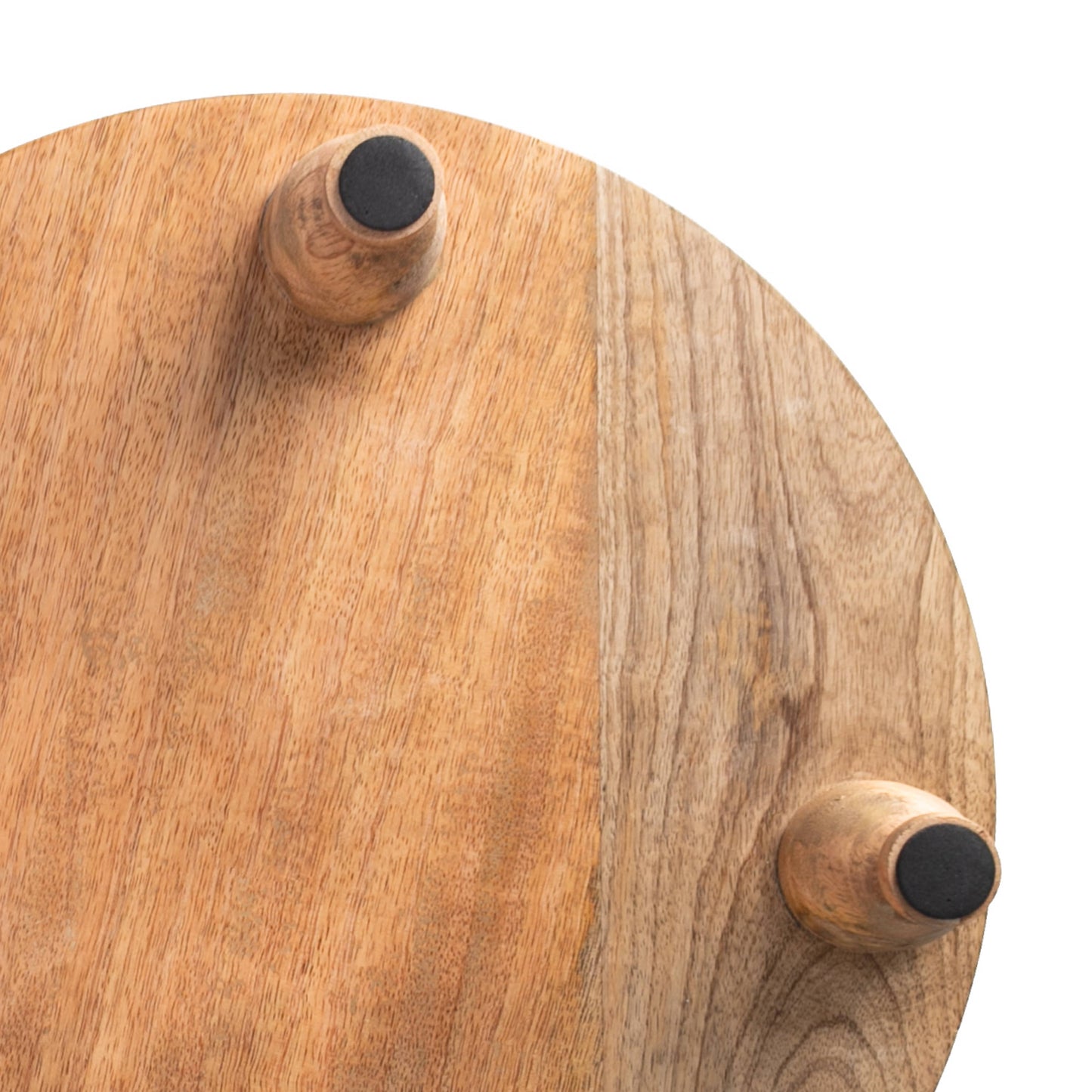 Artisan Wood 16" Round Natural Mango Wood Footed Board