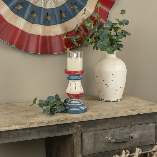 8.25" Patriotic Pillar Candle Holder