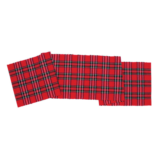 Arlington Red Plaid Table Runner