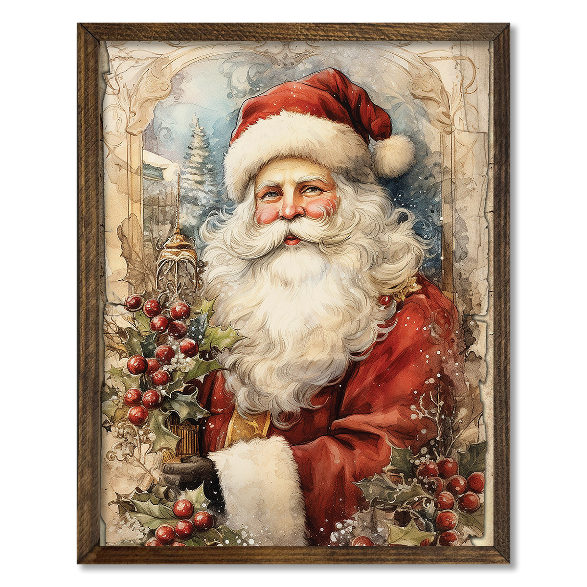 TIMBERLAND FRAME VINTAGE SANTA: 9"x11"