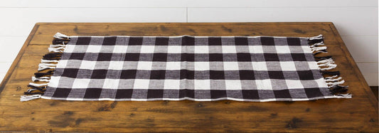Table Runner - Black And White Checkered