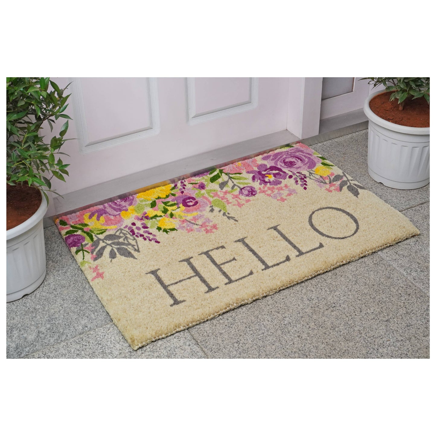 Blossoming Floral 100% Natural Doormat: 18" x 30"