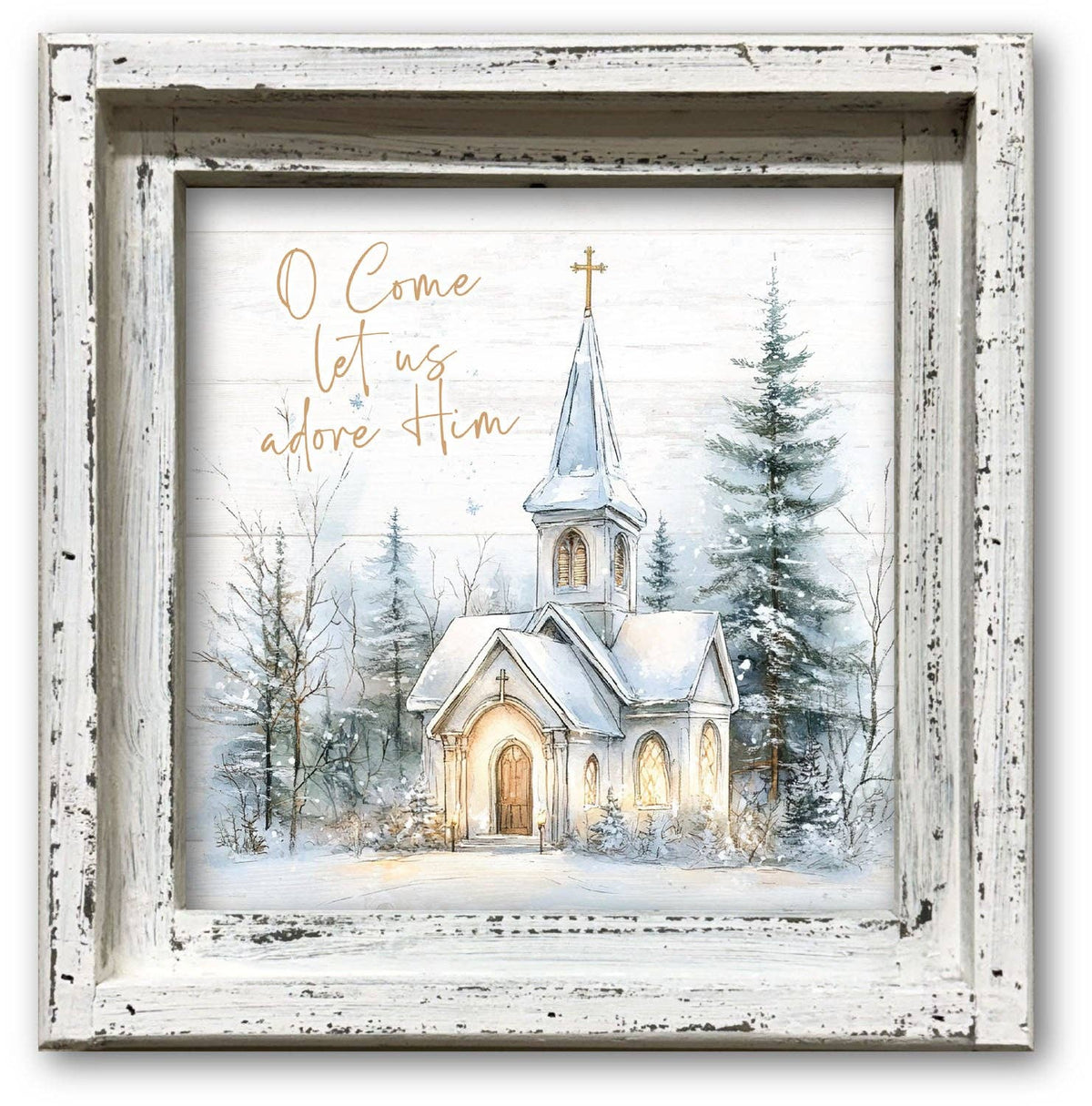 O Come Let Us Adore Him Framed Canvas
