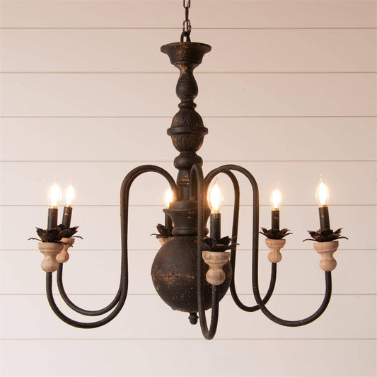Rusty Black 6-Light Candle Style Chandelier