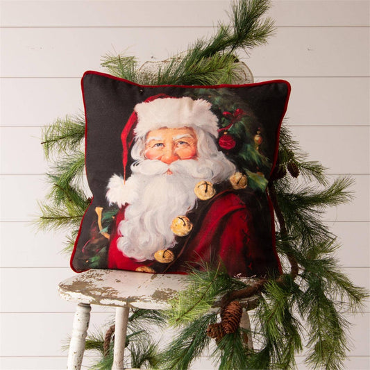 Classic Santa, Red Velvet On Reverse Side Pillow