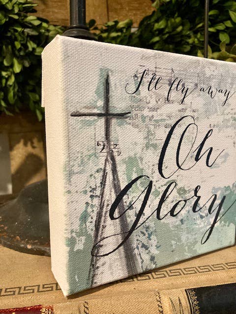 Church song art canvas print, Decorative tabletop accent: 6x6