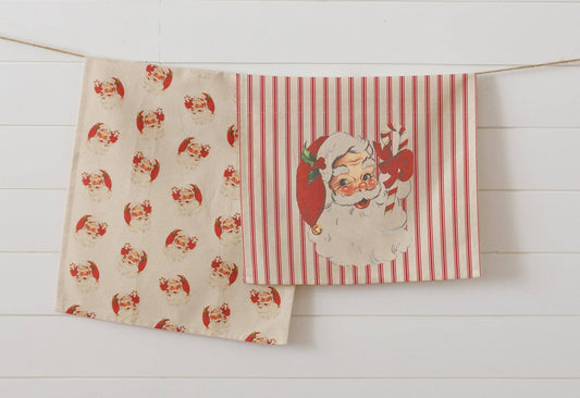 Vintage Santa Tea Towels (Pk/02 Ast)