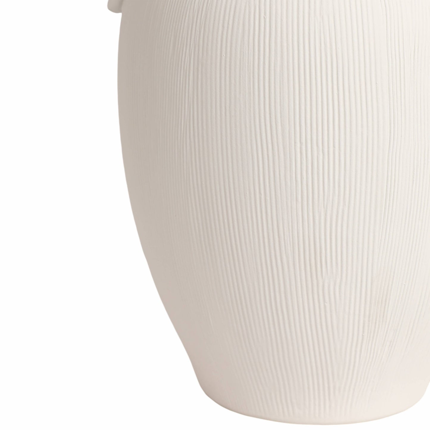 White 15 in. Stoneware Amphora Striped Weathered Jug