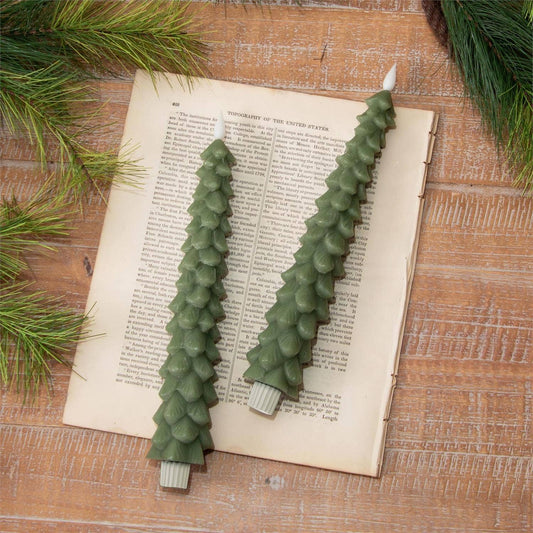 LED Taper Candle - Christmas Tree (Pk/02)
