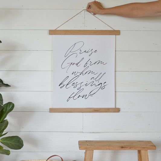 Canvas Wall Hanging-Praise God From Whom All Blessings Flow: 8x10