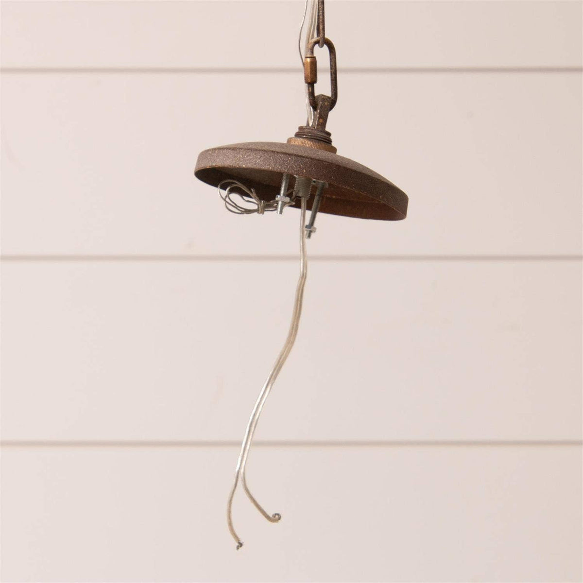 Distressed White 6-Light Wagon Wheel Chandelier (PC)