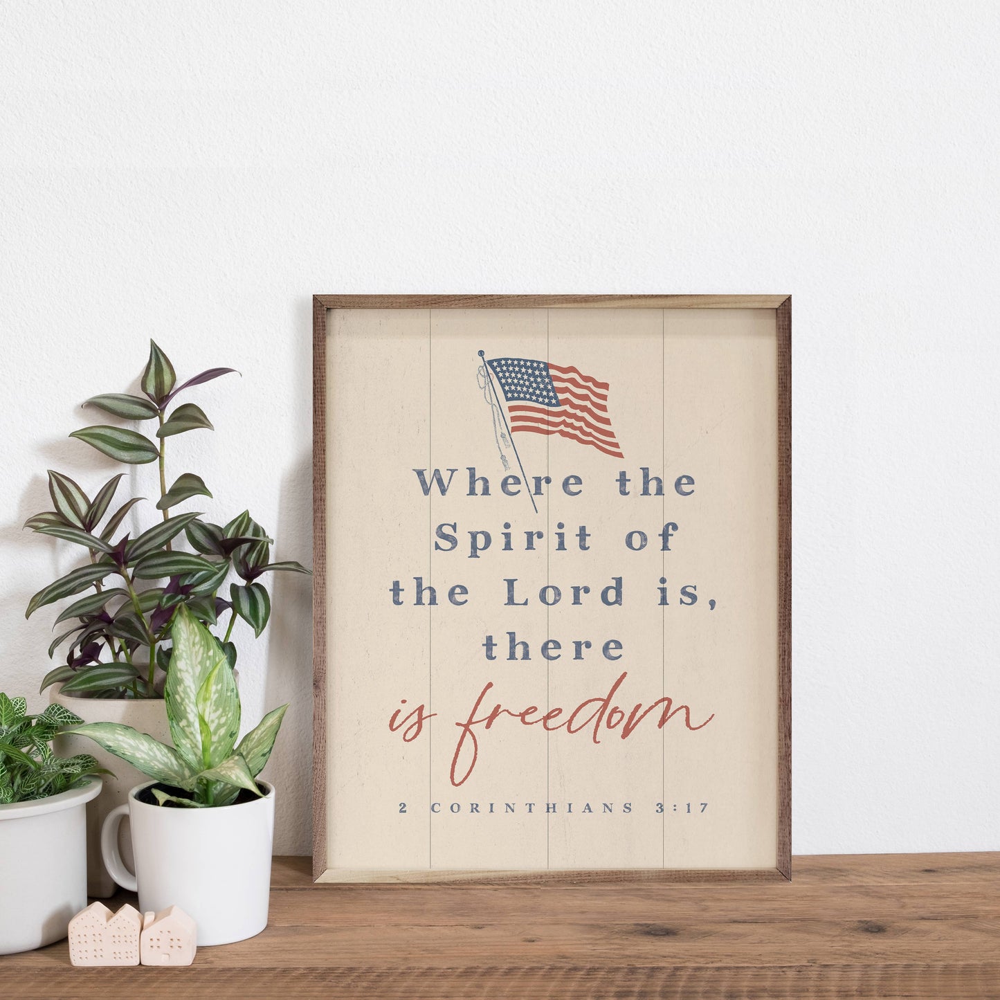 There Is Freedom 2 Corinthians 3 17 White: 8 x 10 x 1.5
