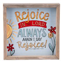 Rejoice In The Lord Always Framed Board