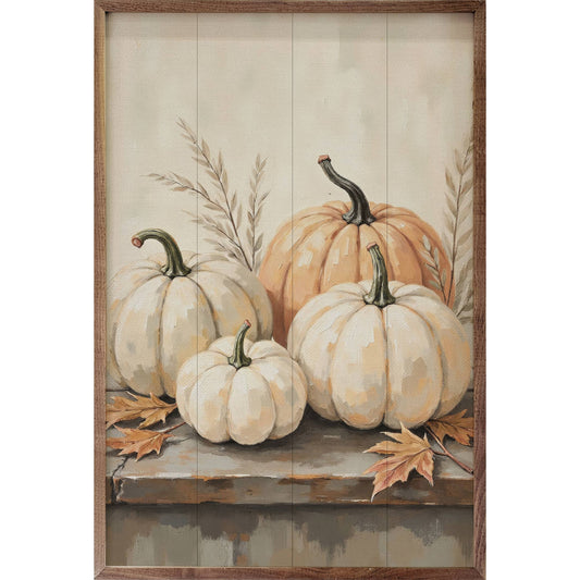 Pumpkins On Weathered Wood: 16x24