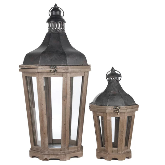 Magnolia Wood Octagon Lantern Small