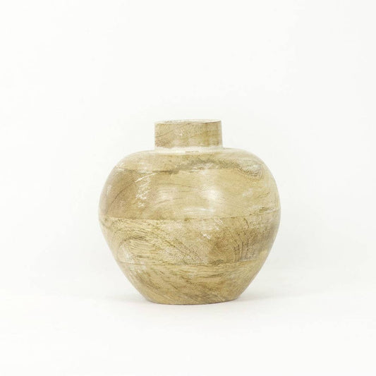 5.5x6x5.5 Mango Wood Vase