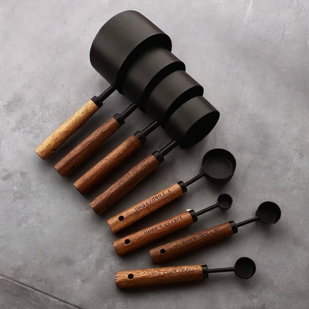 Black Stainless Steel Measuring Cups Set: 4 cups