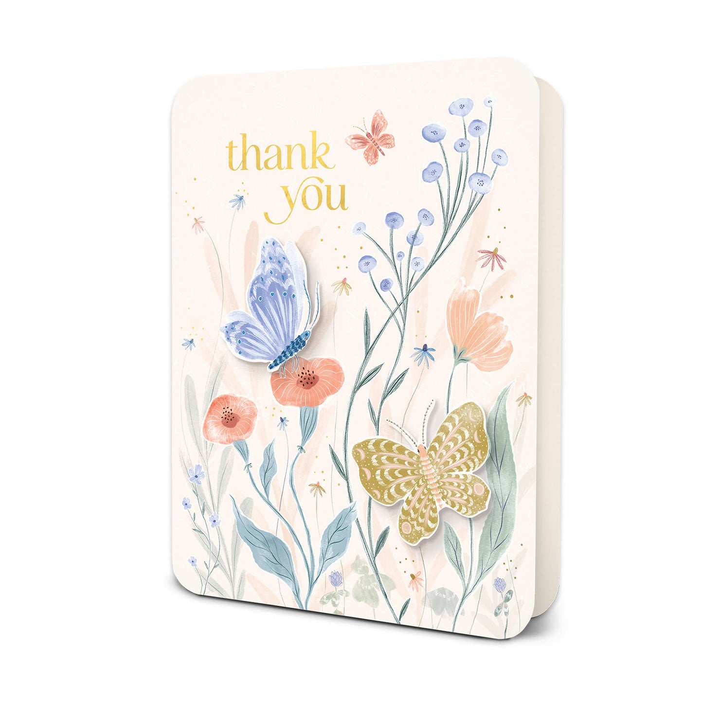 Fluttering Blooms of Gratitude Deluxe Greeting Card