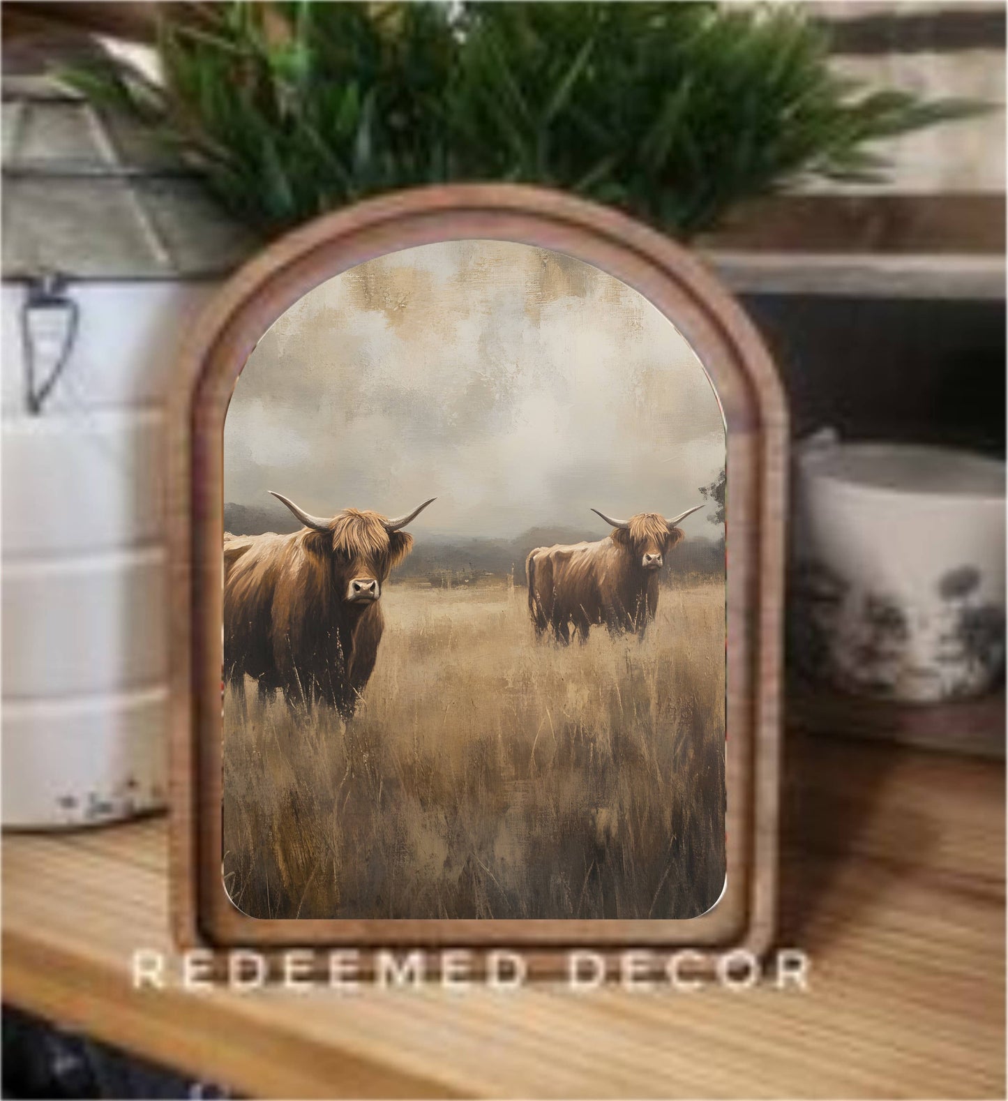 Arch Top Meadow Highlands Framed Art: 8.25x11"