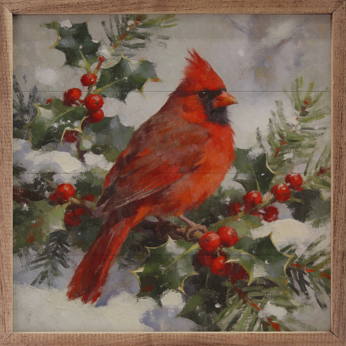 Winter Cardinal Branch: 8x8