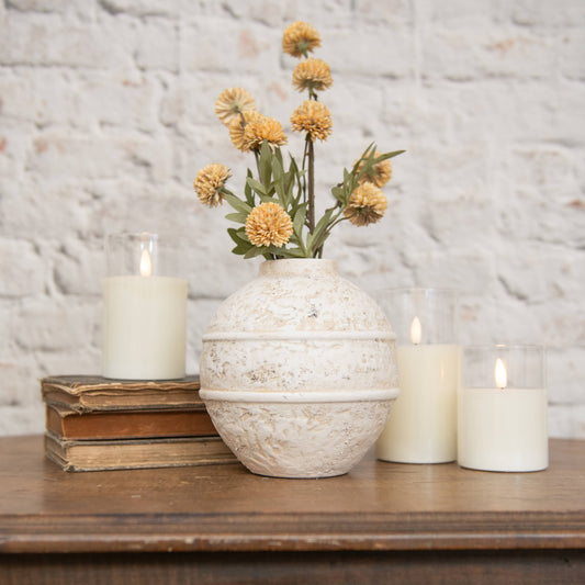 6.5" WHITE STUCCO FINISH VASE
