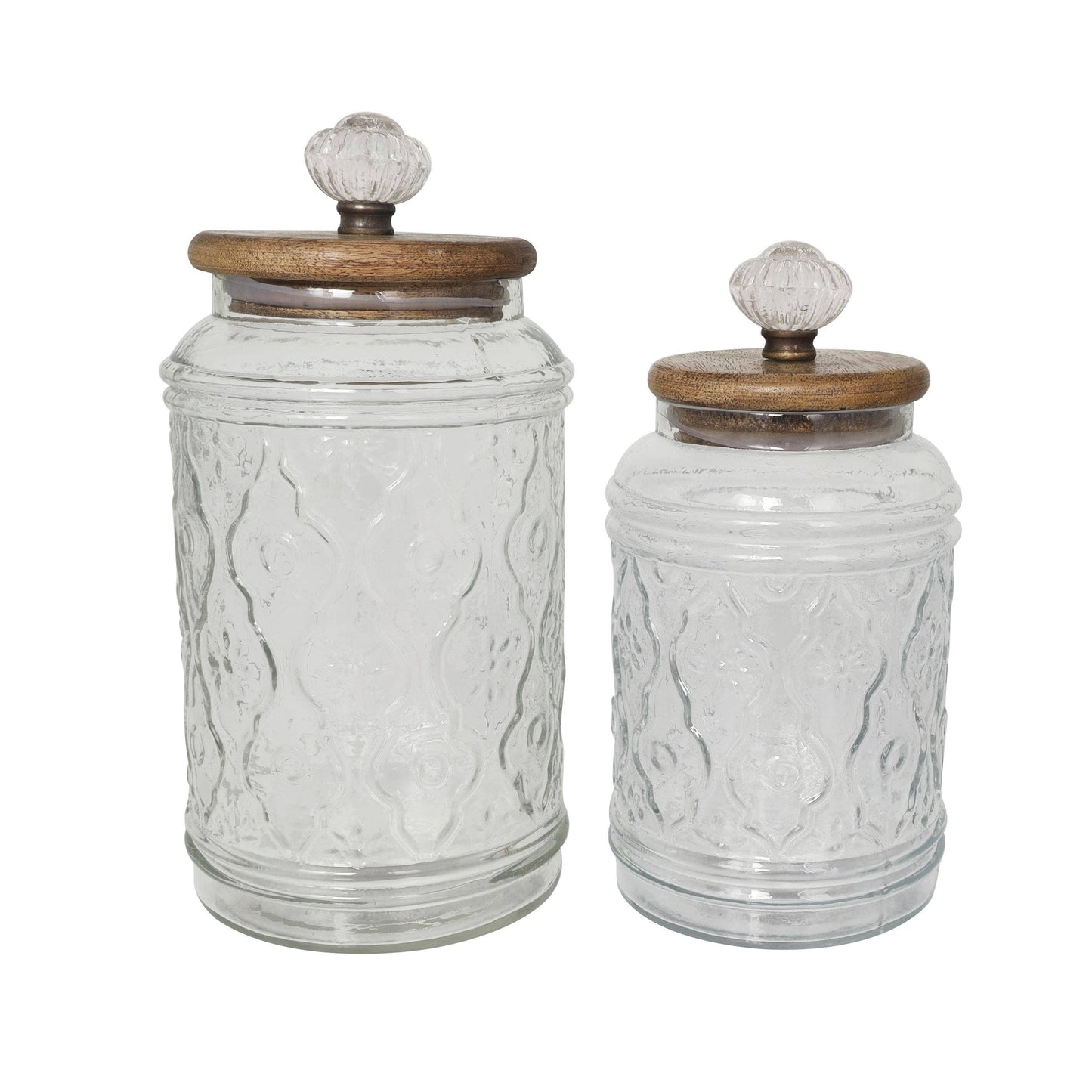 Farmhouse Clear Glass Decorative Jars Set