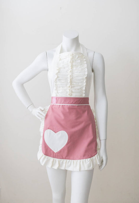 Charming Pink and Cream Sweetheart Apron 