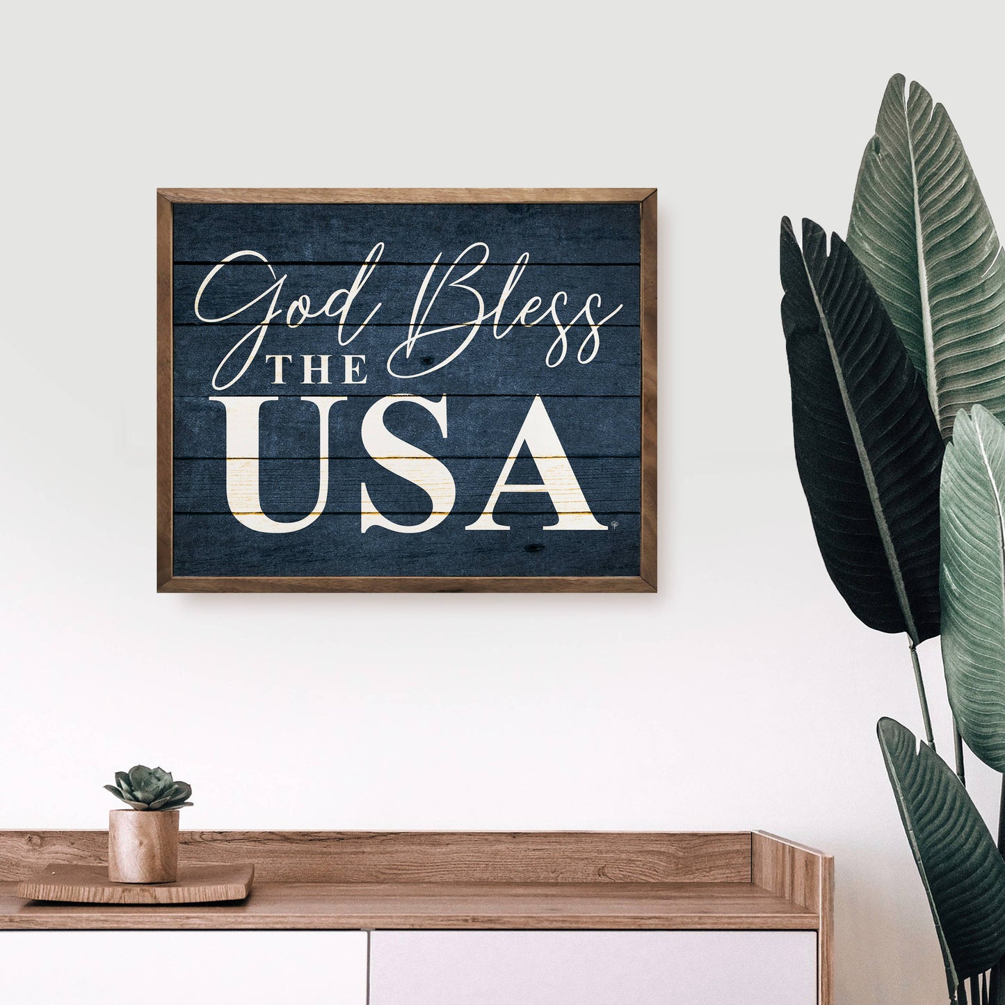 God Bless The USA Blue: 10 x 8 x 1.5