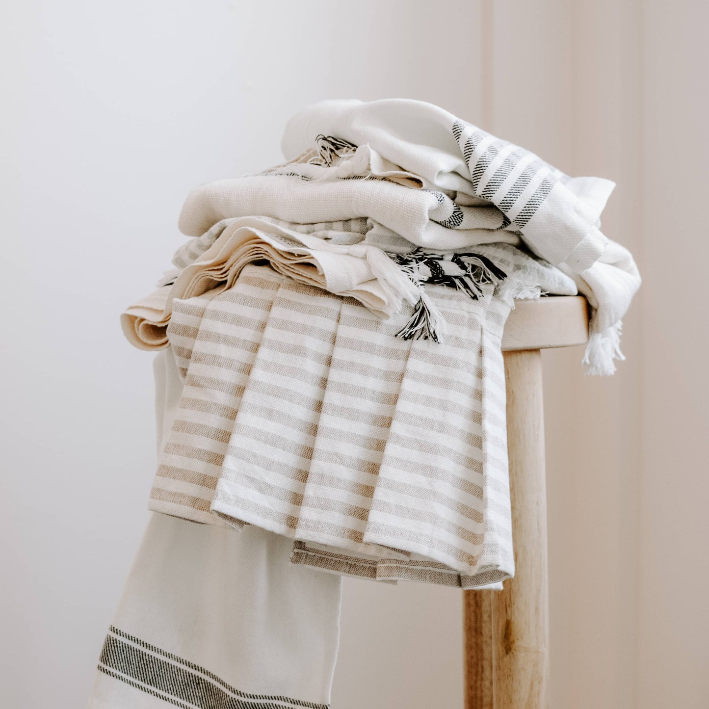 Striped 100% Cotton Hand Towel, 6 Black Stripes
