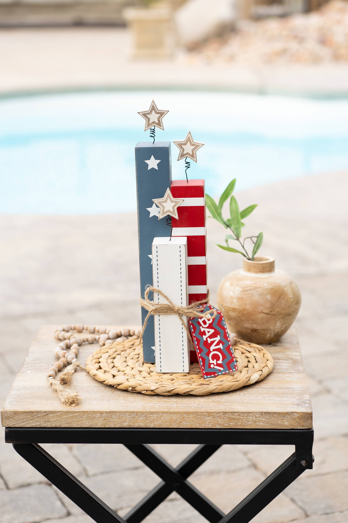 Americana Fireworks - 4x17 wood