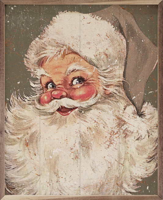 Santa Gray Hat Distressed Green: 8 x 10 x 1.5