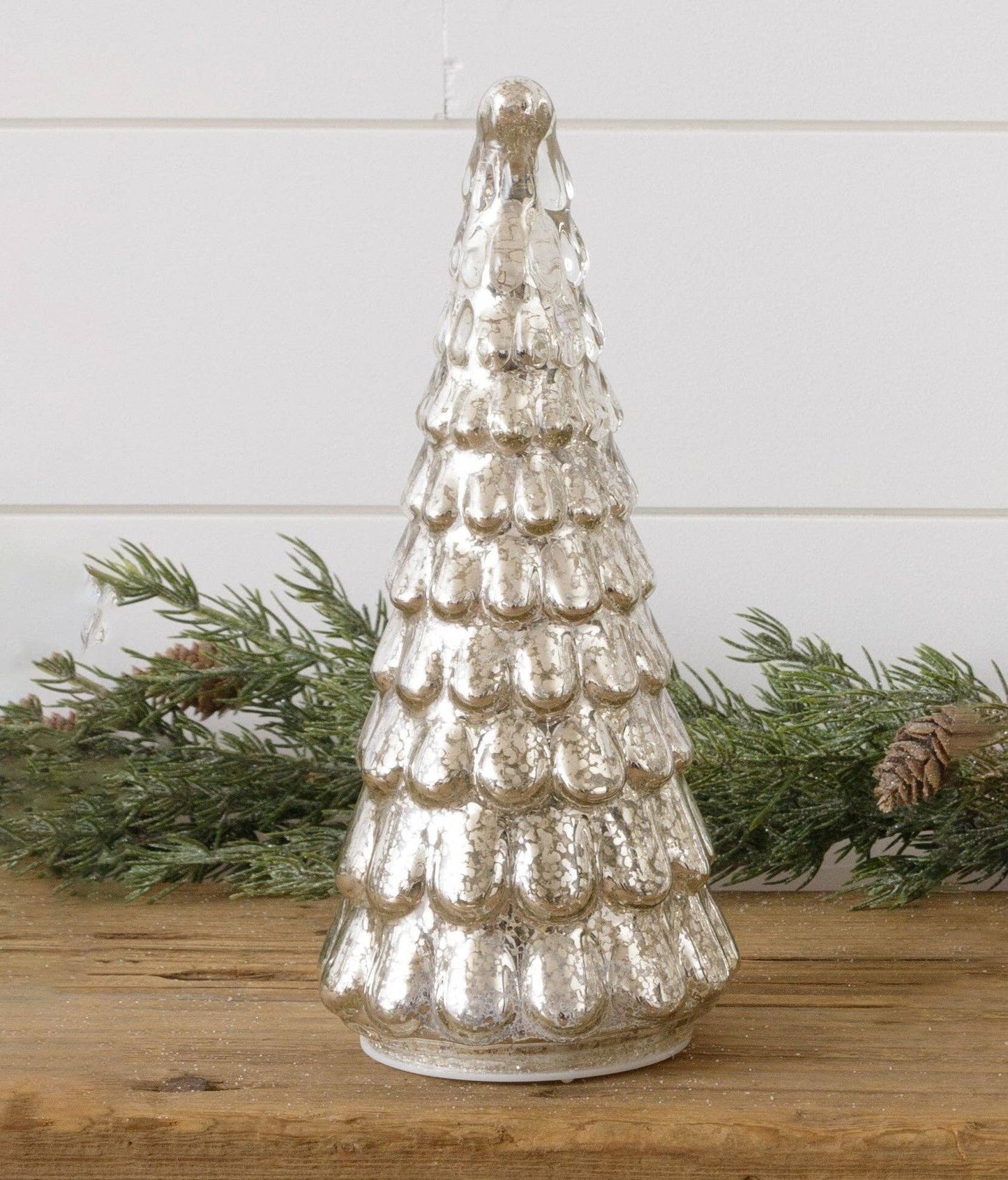 Lighted Mercury Glass Tree, 10 Inch