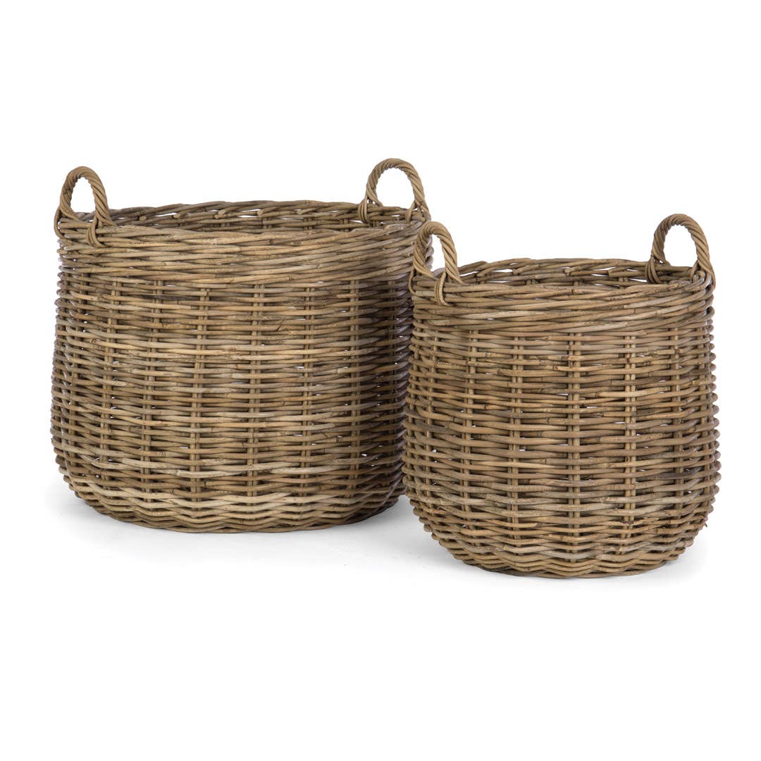 Round Rattan Storage Basket - Large