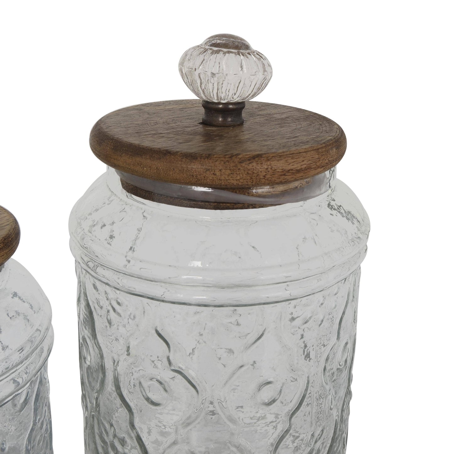 Farmhouse Clear Glass Decorative Jars Set