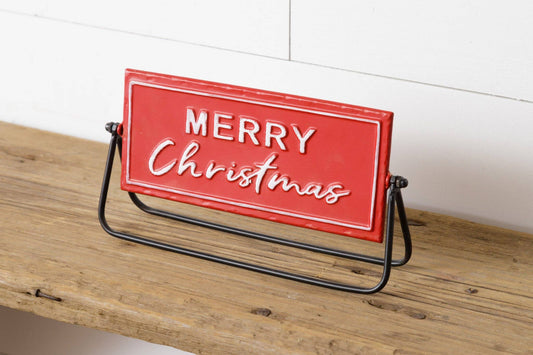 Two-Sided Metal Sign - Merry Christmas, Gather