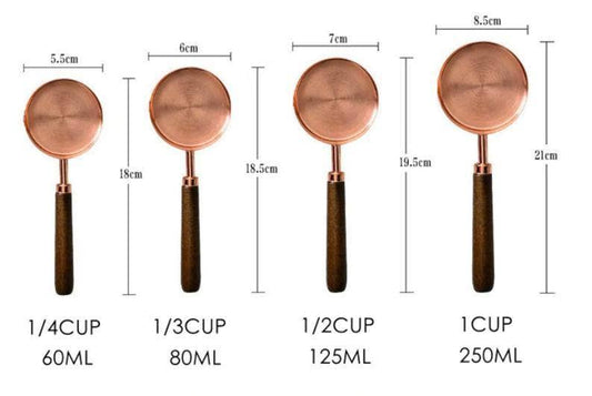 Rose Gold Stainless Steel Measuring Cups Set: 4 cups