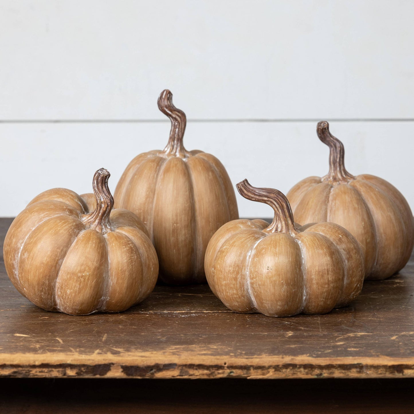 6” tan resin pumpkin
