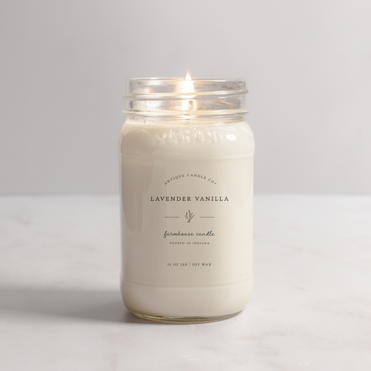 Lavender Vanilla - Soy Wax Candle: 16 oz