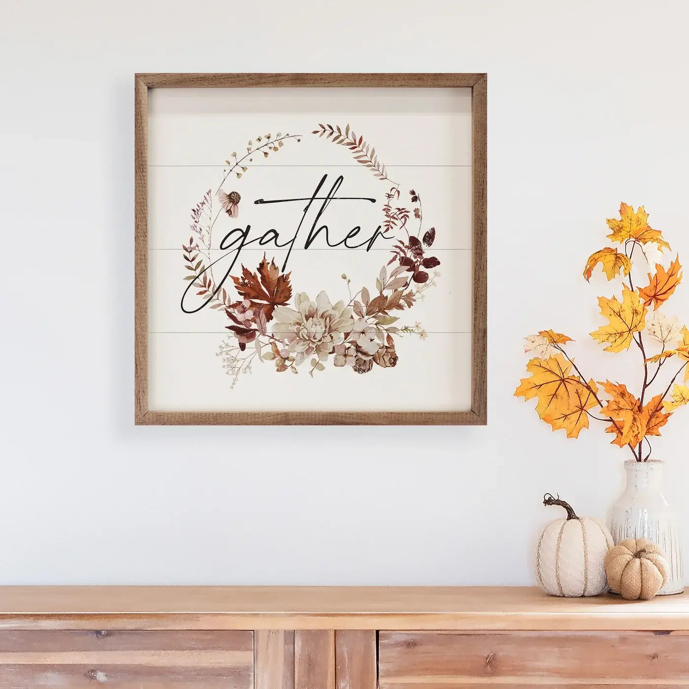 Autumn Gather Wreath: 8 x 8 x 1.5