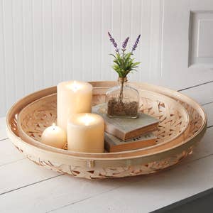 Set of Two Boho Tobacco Baskets