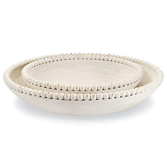 Wood Beaded Bowl - Large