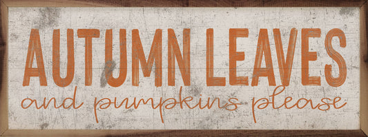 Autumn Leaves Orange On White: 12 x 4 x 1.5