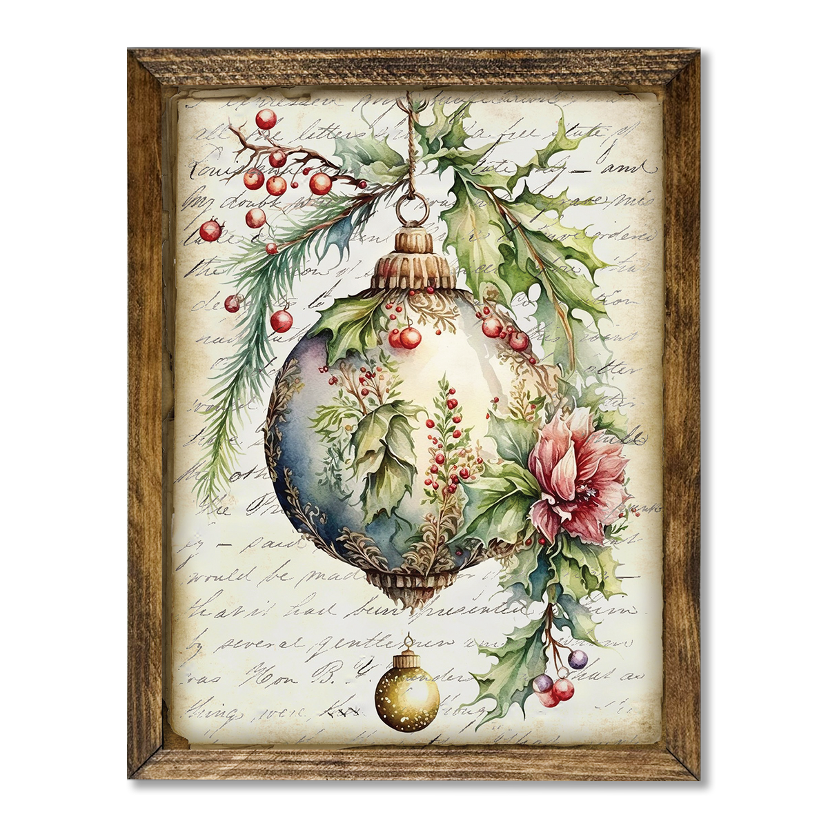 TIMBERLAND FRAME VINTAGE CHRISTMAS ORNAMENT: 9"x11"